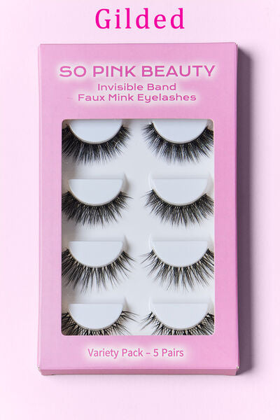 SO PINK BEAUTY Faux Mink Eyelashes Variety Pack 5 Pairs - Corinth & Main