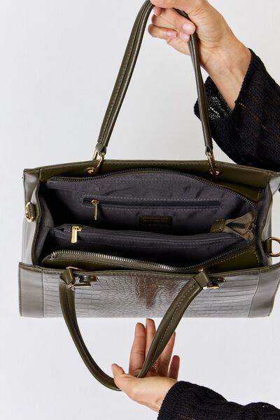 David Jones Texture PU Leather Handbag - Corinth & Main