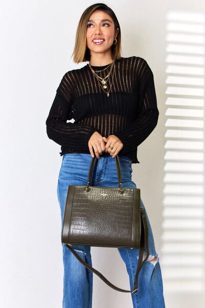 David Jones Texture PU Leather Handbag - Corinth & Main