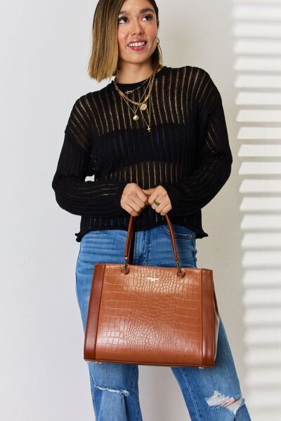 David Jones Texture PU Leather Handbag - Corinth & Main