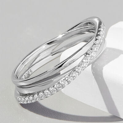 Inlaid Zircon 925 Sterling Silver Ring - Corinth & Main