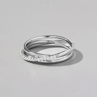Inlaid Zircon 925 Sterling Silver Ring - Corinth & Main