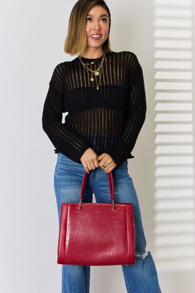 David Jones Texture PU Leather Handbag - Corinth & Main