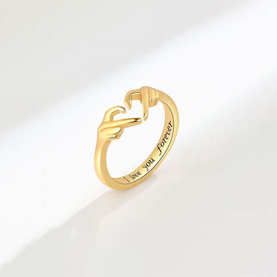 Hand Heart Shape 925 Sterling Silver Open Ring - Corinth & Main