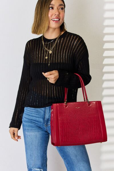 David Jones Texture PU Leather Handbag - Corinth & Main