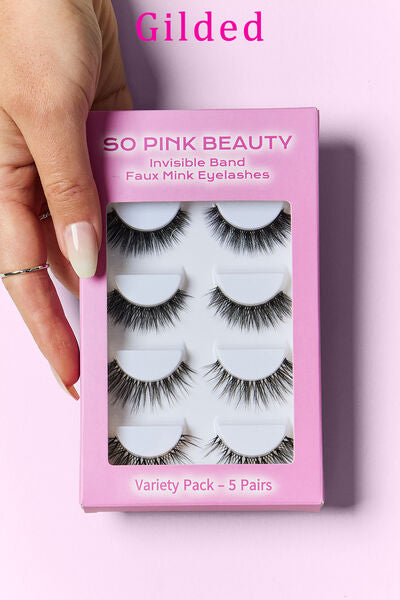 SO PINK BEAUTY Faux Mink Eyelashes Variety Pack 5 Pairs - Corinth & Main