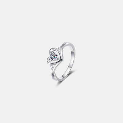 Moissanite Heart 925 Sterling Silver Ring - Corinth & Main