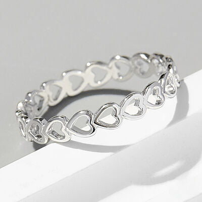 925 Sterling Silver Heart Link Ring - Corinth & Main