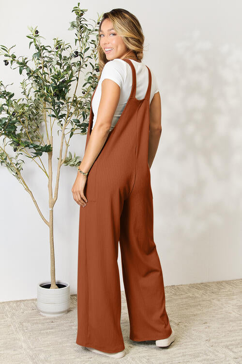 Double Take Full Size Wide Strap Overall with Pockets - Corinth & Main