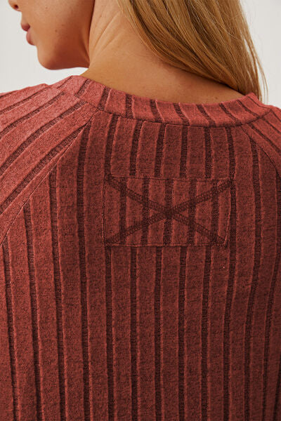 Basic Bae Full Size Ribbed Thumbhole Sleeve T-Shirt - Corinth & Main