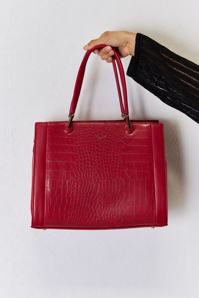 David Jones Texture PU Leather Handbag - Corinth & Main