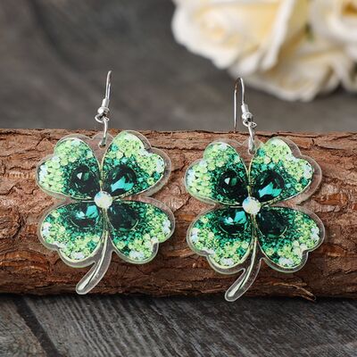 Lucky Clover Acrylic Dangle Earrings - Corinth & Main