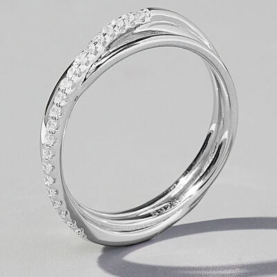Inlaid Zircon 925 Sterling Silver Ring - Corinth & Main