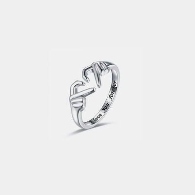 Hand Heart Shape 925 Sterling Silver Open Ring - Corinth & Main