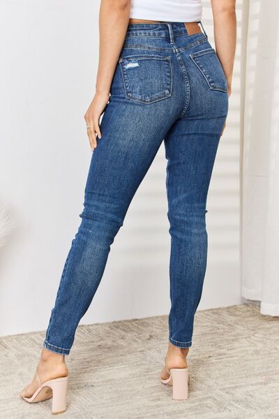 Judy Blue Full Size High Waist Distressed Slim Jeans - Corinth & Main