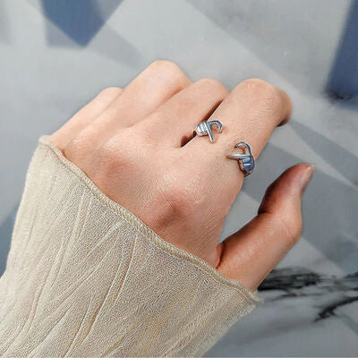 Hand Heart Shape 925 Sterling Silver Open Ring - Corinth & Main
